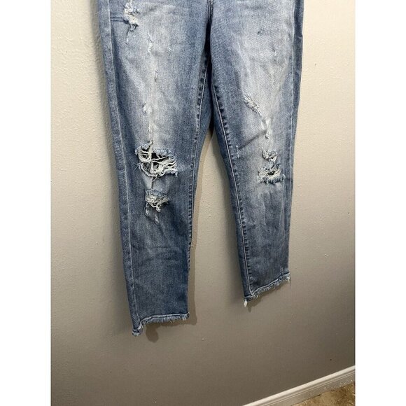 Judy Blue Denim Straight Leg Fit Distressed Light Wash Jeans Women 3/26 - Picture 2 of 11